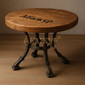 Круглые столики из массива сибирской сосны, варианты